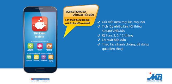 Tiết kiệm Mobile MB dễ dàng qua điện thoại